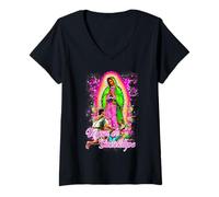 Donna Virgen María de Guadalupe Patrona de Los Mexicanos Tonantzin Maglietta con Collo a V