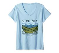 Donna Virginia Long Shadow Terreno costante dal 1788 Maglietta con Collo a V
