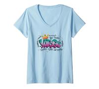 Donna Virgo Crown Cosmic Vibes Energia Maglietta con Collo a V