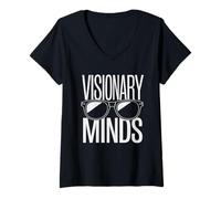 Donna Visionary Minds creatività Innovazione Spirito imprenditore Maglietta con Collo a V