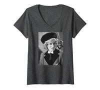 Donna Visita della Famiglia Reale di Diana Principessa del Galles a Cambridge 1985 Maglietta con Collo a V