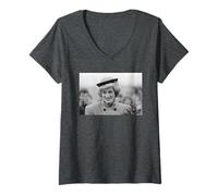 Donna Visita della Famiglia Reale Diana Principessa del Galles a Berlino 1985 Maglietta con Collo a V