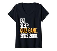 Donna Vita da Quiz Vintage Gamer dal 2000 Maglietta con Collo a V