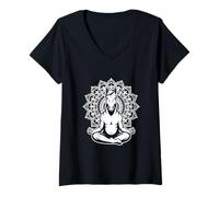 Donna Vita spirituale Energia Guaritore Reiki Meditazione Cavallo Maglietta con Collo a V