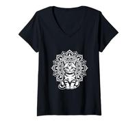 Donna Vita spirituale Energia Guaritore Reiki Meditazione Gatto Maglietta con Collo a V