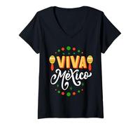 Donna Viva Messico Maglietta con Collo a V