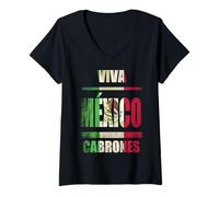 Donna Viva Mexico Cabrones! Maglietta con Collo a V