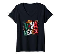 Donna Viva Mexico - Celebrazione del Patrimonio messic Maglietta con Collo a V