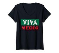 Donna Viva Mexico Pride Proud Mexican Flag I Love Mexico Vintage Maglietta con Collo a V