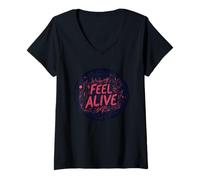 Donna Vivace Feel Alive Detto Costume Maglietta con Collo a V