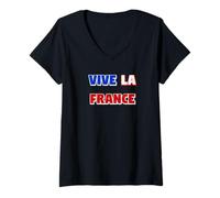 Donna Vive la Francia Maglietta con Collo a V