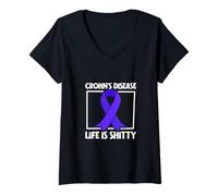 Donna Vivere con la malattia di Crohn Maglietta con Collo a V