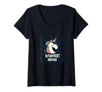 Donna Vivere il sogno come un vestito introverso unicorno Maglietta con Collo a V