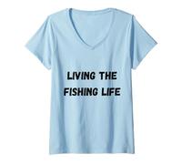 Donna Vivere la Vita di Pesca Maglietta con Collo a V