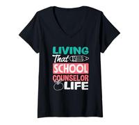 Donna Vivere Quel Consigliere Scolastico Vita audace Maglietta con Collo a V
