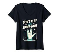 Donna Vivi a Lungo, Non Giocare con la Colla Super, prosperare Maglietta con Collo a V