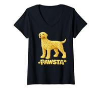 Donna Vizsla Spaghetti Noodle Cibo Italiano Puppy Love Maglietta con Collo a V