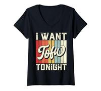 Donna Voglio Il Tofu Stasera Maglietta con Collo a V