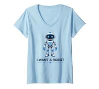 Donna Voglio Un Robot umanoide Maglietta con Collo a V