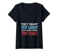 Donna Vogliono 1939 La Germania gli dà 1789 Francia Maglietta con Collo a V