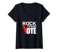 Donna Votazione, Elezioni, Rock The Vote, Voting Rights Maglietta con Collo a V