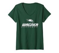 Donna Wagner College Seahawks Athletics Logo Maglietta con Collo a V