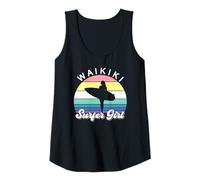 Donna Waikiki Surfer Girl Retro Hawaii Beach Pastel Summer Surf Canotta