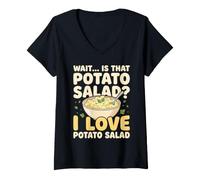 Donna Wait Is That Patate Salad I Love Patate Salad Maglietta con Collo a V
