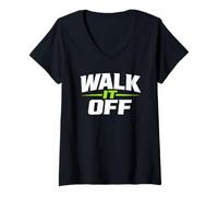Donna Walk It off Coach Divertente Maglietta con Collo a V