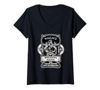 Donna Wallace Clan Scottish Havoc Giochi gaelici Maglietta con Collo a V