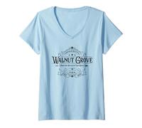 Donna Walnut Grove Minnesota Stati Uniti 1870 Banche di Plum Creek Maglietta con Collo a V