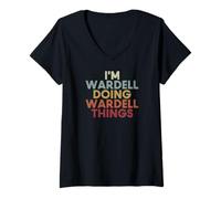 Donna Wardell Name Wardell Personalized Name First Given Maglietta con Collo a V