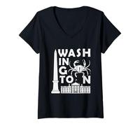 Donna Washington Columbia Souvenir Men Capitol Monument Washington Maglietta con Collo a V