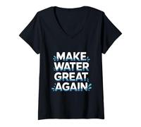 Donna Water Treatment Plant Operator Make Water Great Again Maglietta con Collo a V
