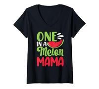 Donna Watermelon Summer Fruits One in a Melon Mama Maglietta con Collo a V