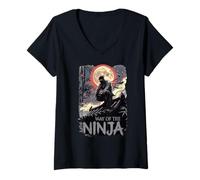 Donna Way of The Ninja: Abbigliamento, Indossare, Abbigliamento, Teen, Bambino,papà,Mamma Maglietta con Collo a V