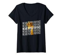 Donna We Are Playing For Peace - For Soccer Lover Maglietta con Collo a V