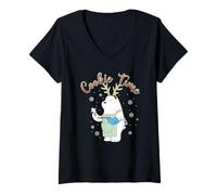 Donna We Bare Bears Cookie Time Natale Maglietta con Collo a V
