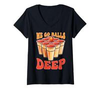 Donna We Go Balls Deep ||---- Maglietta con Collo a V