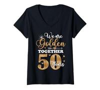 Donna We Golden Together 50 Anni 50 ° anniversario di matrimonio Sposato Maglietta con Collo a V