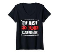 Donna We Rise Together No Kings No Trump Stand Protesta Impeach Maglietta con Collo a V