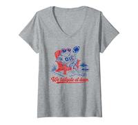 Donna We Tailgate At Dawn Frog Football Funny Maglietta con Collo a V