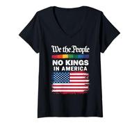 Donna We The People No Kings In America Arcobaleno Diritti Maglietta con Collo a V