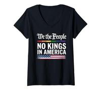 Donna We The People No Kings In America Orgoglio Arcobaleno Maglietta con Collo a V