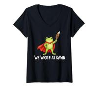 Donna We Write At Dawn Frog Maglietta con Collo a V