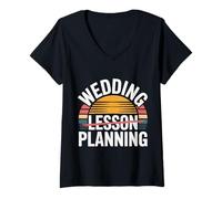 Donna Wedding Lesson Planning Teacher Preparation Marriage - Maglietta con Collo a V