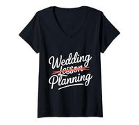 Donna Wedding Lesson Planning Teacher Preparation Marriage - Maglietta con Collo a V