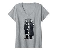 Donna Wednesday Season 2 Addams Siblings Pugsley & Wednesday Maglietta con Collo a V