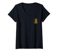 Donna Wednesday Season 2 Nevermore Camp Outcast Left Pocket Logo Maglietta con Collo a V