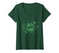 Donna Wee Lil Hooligan St Patrick's Day Irish Souvenir Shamrock Maglietta con Collo a V